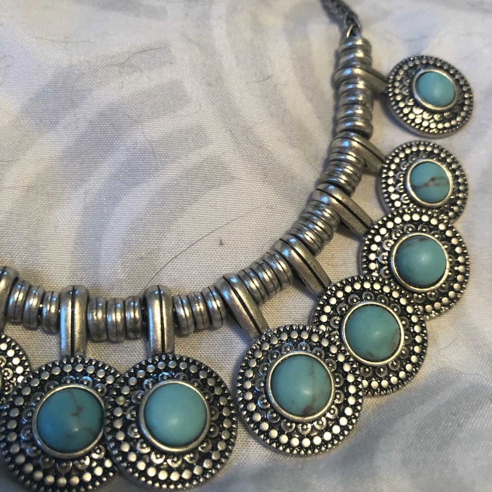 Turquoise and sterling silver necklace